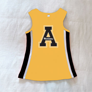 The App State | Gold Power Stripe V-Neck Cheer Dress