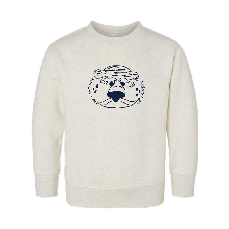 The Aubie Head Outline | Toddler Natural Heather Sweatshirt