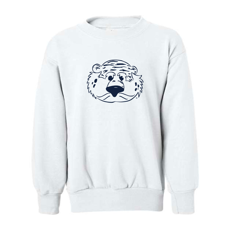 The Aubie Head Outline | Youth White Sweatshirt