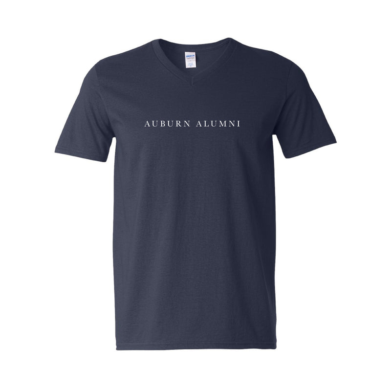 The Auburn Alumni Serif | Navy V-Neck Tee