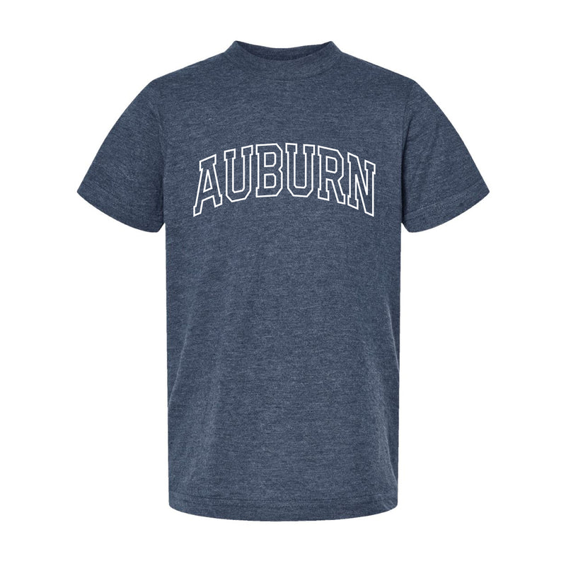 The Auburn Arch Outline | Youth Heather Denim Tee