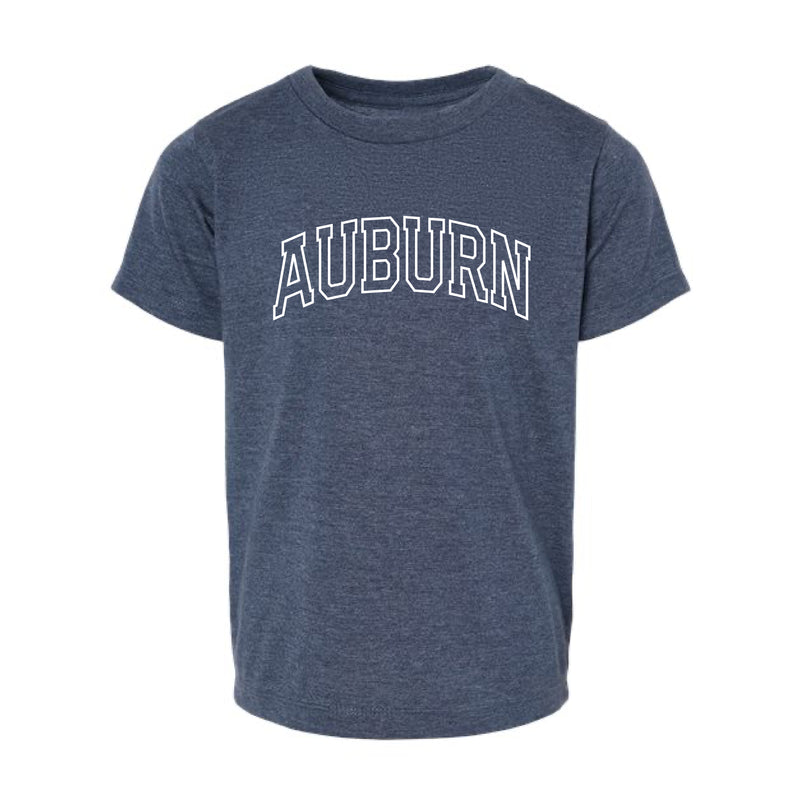 The Auburn Arch Outline | Toddler Heather Navy Tee