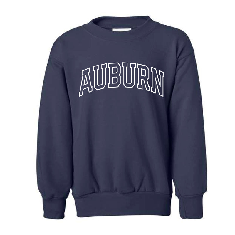 The Auburn Arch Outline | Youth Navy Sweatshirt