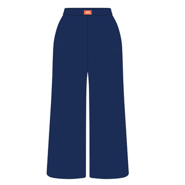 The Ava Airy Pants War Eagle Woven Label | Navy