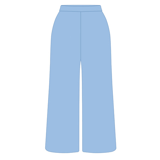 The Ava Airy Pants War Eagle Woven Label | Light Blue