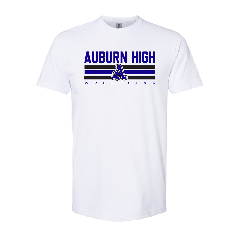 The Auburn High Wrestling Stripes | White Tee