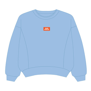 The Molly Corded Crew War Eagle Woven Label | Light Blue