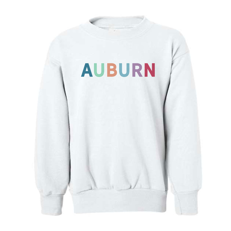 The Auburn Multi | Youth White Sweatshirt