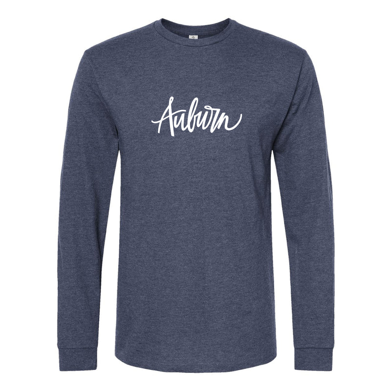 The Auburn Script | Heather Denim Long Sleeve