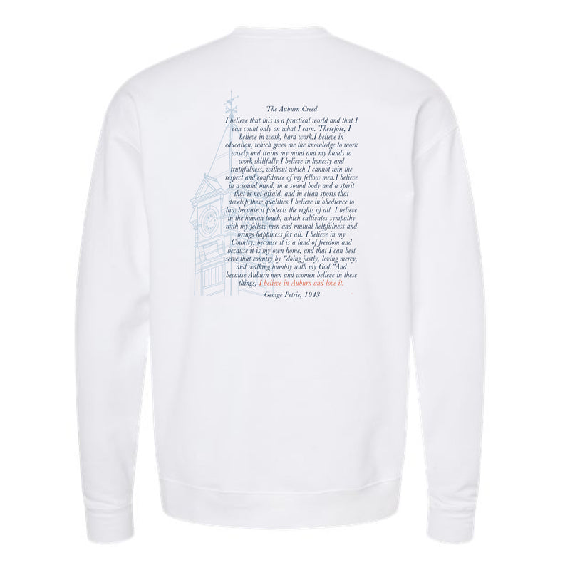 The Auburn Men and Women | White Oversized Crewneck Sweatshirt