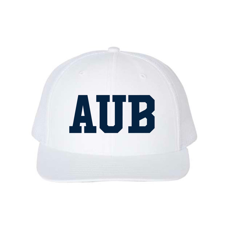 The AUB Embroidered | White Richardson Trucker Cap