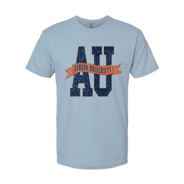 The AU Banner | Washed Stonewash Denim Tee