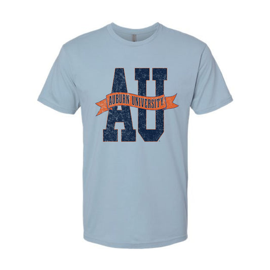The AU Banner | Washed Stonewash Denim Tee