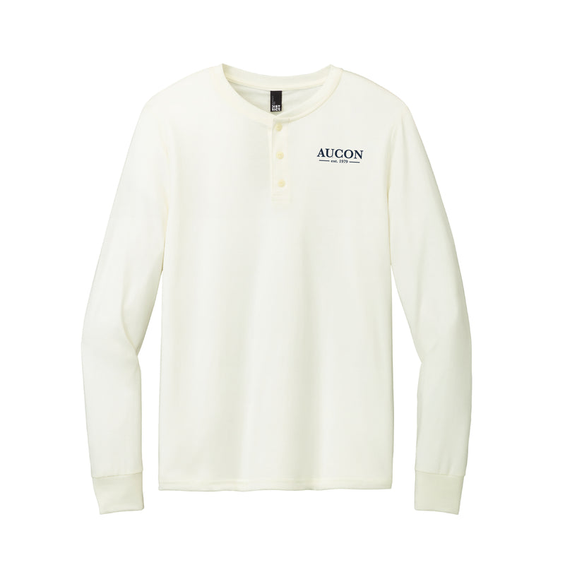 The AUCON | Embroidered Natural Long Sleeve Henley