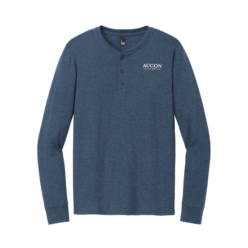 The AUCON | Embroidered Navy frost Long Sleeve Henley