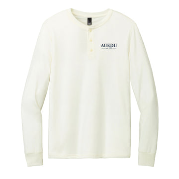 The AUEDU | Embroidered Adult Natural Long Sleeve Henley