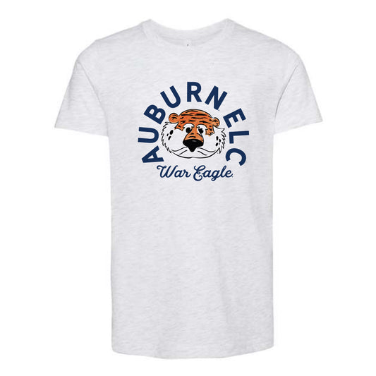 The AUELC Aubie Head | Youth Ash Tee