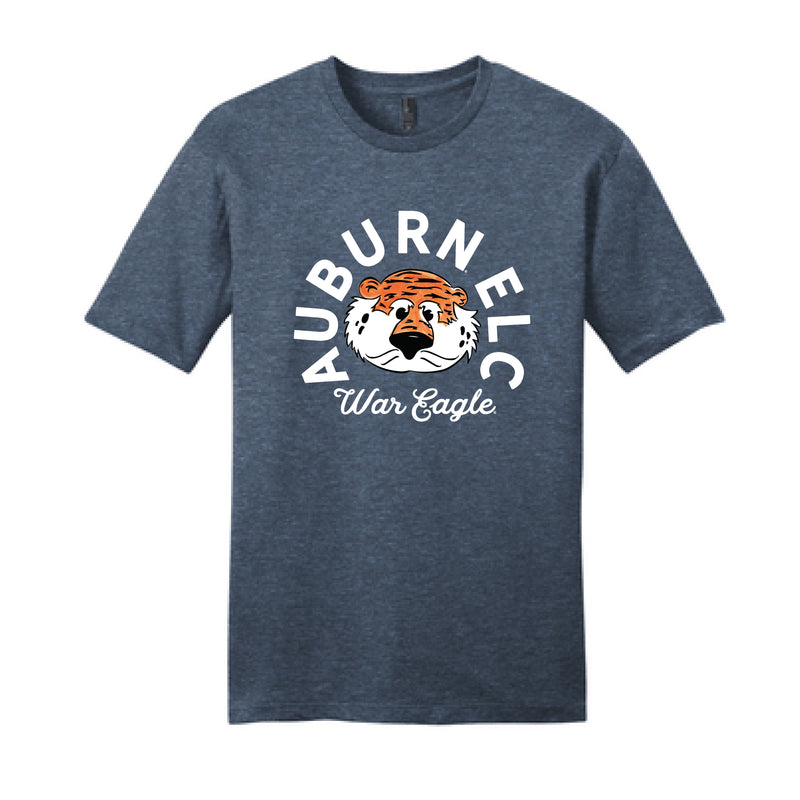 The AUELC Aubie Head | Adult Heathered Navy Tee