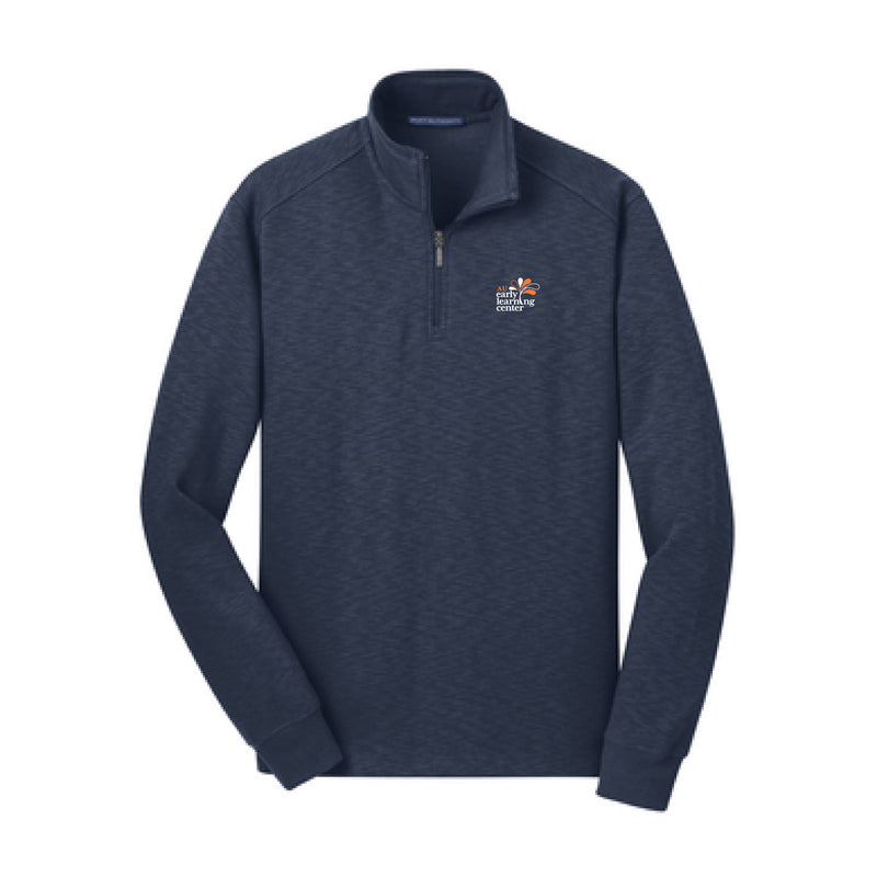 The AUELC Logo | Embroidered Adult Navy Fleece 1/4 Zip Pullover