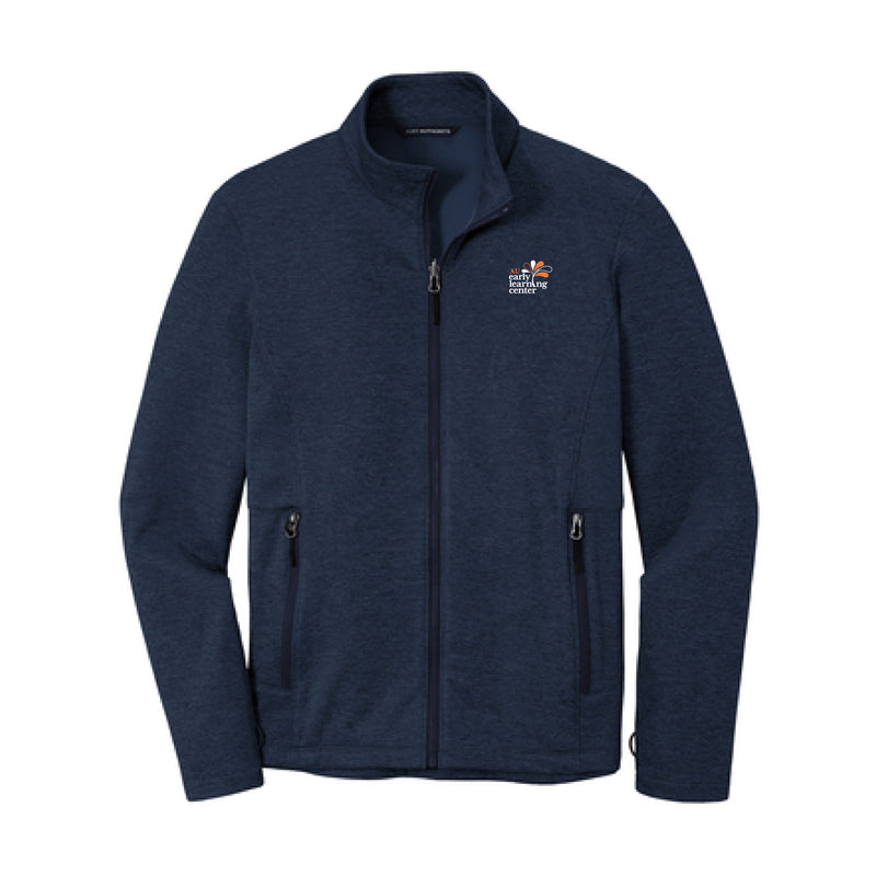 The AUELC Logo | Embroidered Adult River Blue Navy Heather Fleece Jacket