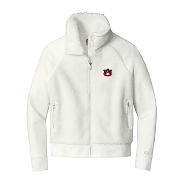 The AU Logo | Embroidered Ivory Snow Sherpa Full-Zip