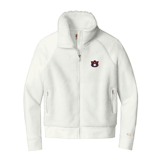 The AU Logo | Embroidered Ivory Snow Sherpa Full-Zip