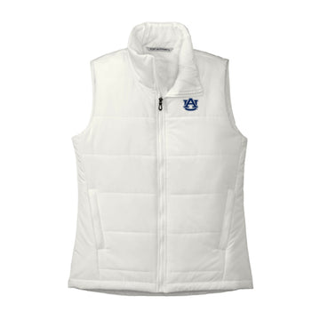 The AU Logo | Embroidered Marshmallow Puffer Vest