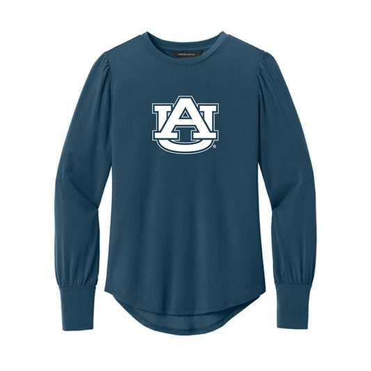 The AU Logo | Insignia Blue Long Sleeve Blouson Top