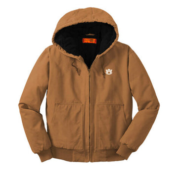 The AU Logo | Embroidered Duck Brown Hooded Jacket