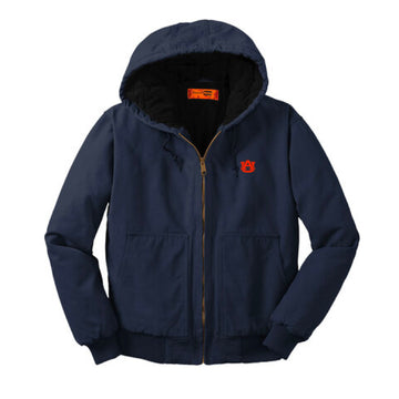 The AU Logo | Embroidered Navy Hooded Jacket