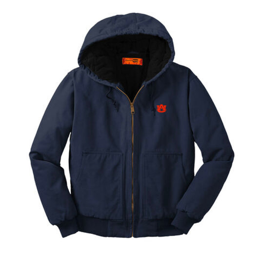 The AU Logo | Embroidered Navy Hooded Jacket