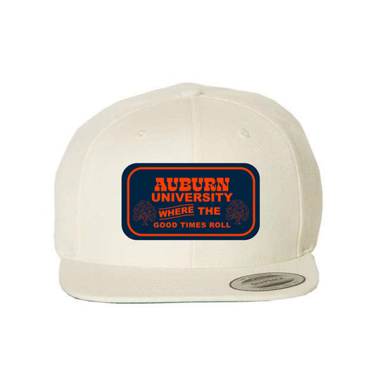 The AU Where The Good Times Roll Patch Hat | Embroidered Natural Snapback Cap
