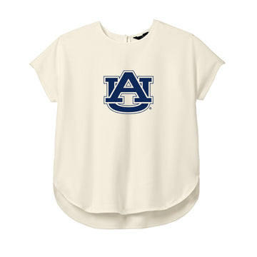 The AU Logo | Ivory Chiffon Stretch Crepe Crew
