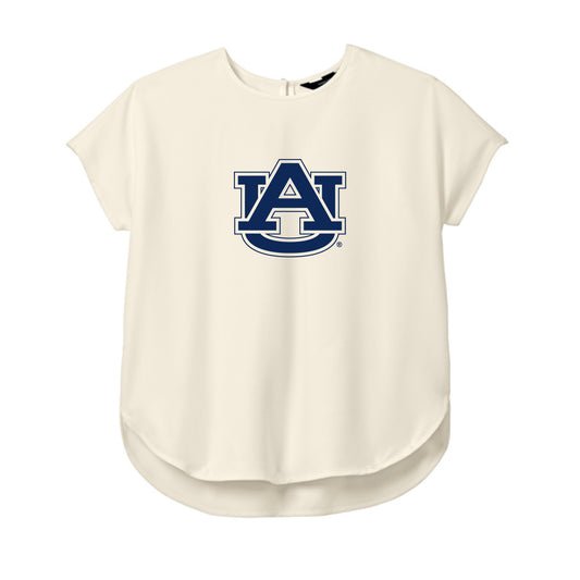 The AU Logo | Ivory Chiffon Stretch Crepe Crew