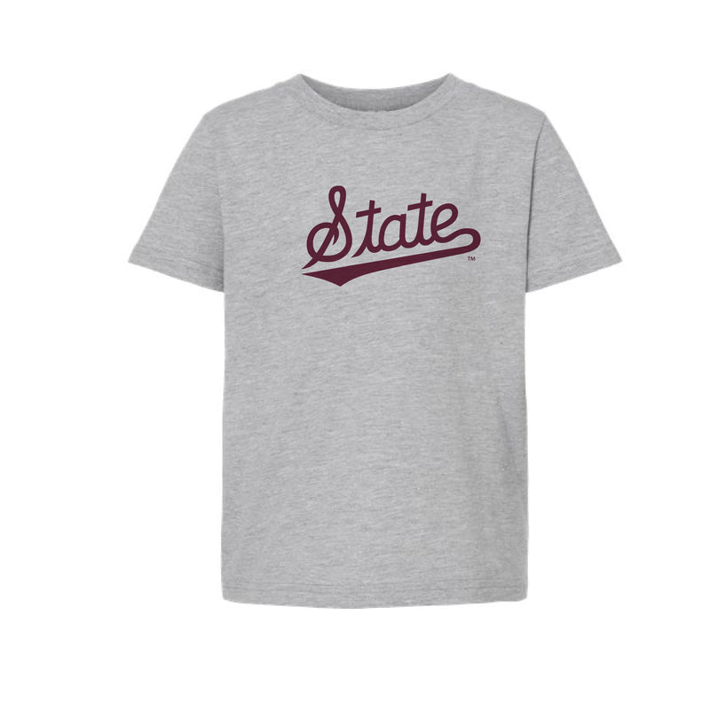 The State Baseball Logo | Youth Sport Grey Tee