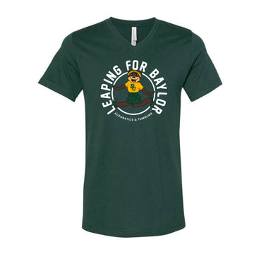 The Acrobatic and Tumbling Marigold | Forest V-Neck Tee