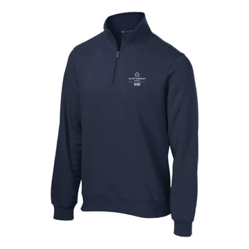 The Acuff EXP Logo | Adult True Navy Quarter Zip Sweatshirt