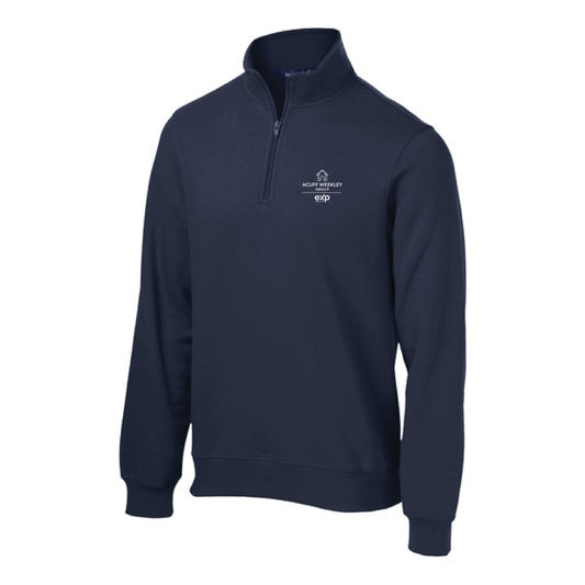 The Acuff EXP Logo | Adult True Navy Quarter Zip Sweatshirt