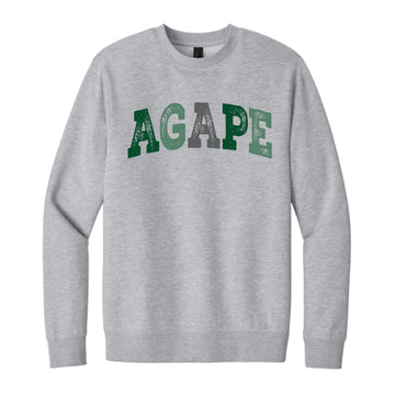 The Agape Arch Multi | Adult Light Heather Grey Crewneck Sweatshirt