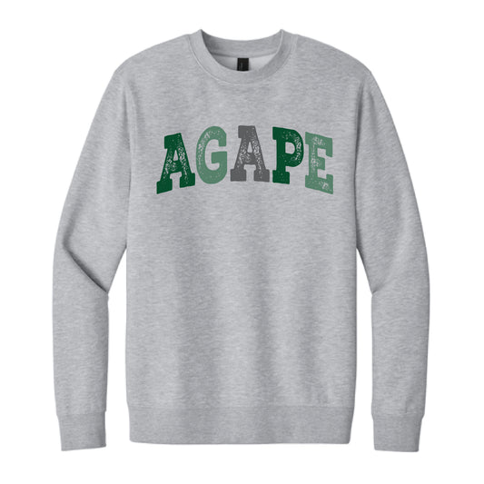 The Agape Arch Multi | Adult Light Heather Grey Crewneck Sweatshirt
