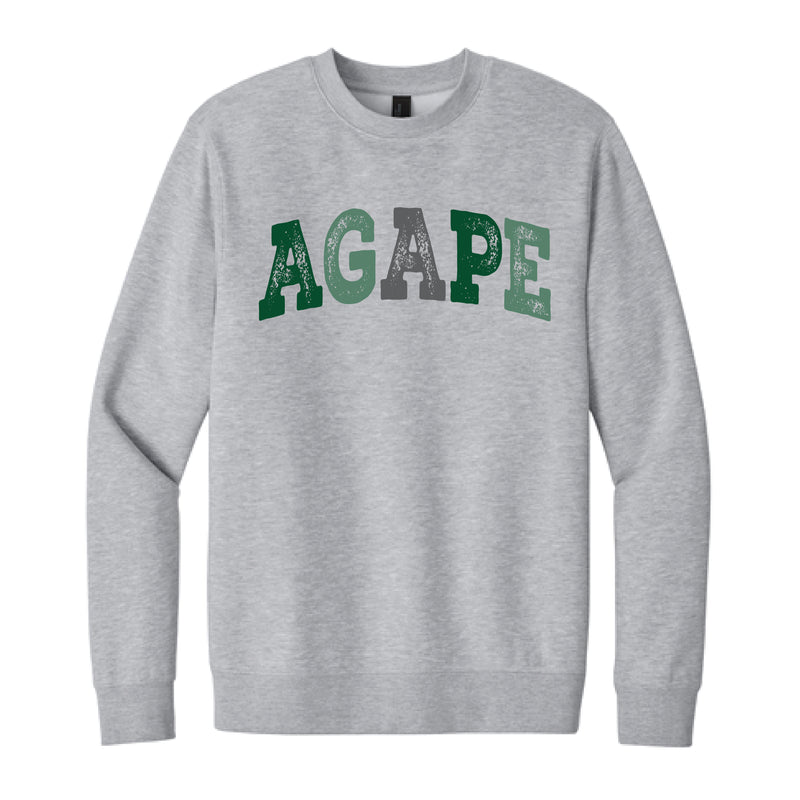 The Agape Arch Multi | Adult Light Heather Grey Crewneck Sweatshirt