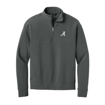 The Alabama A Logo | Embroidered Storm Grey 1/4 Pullover