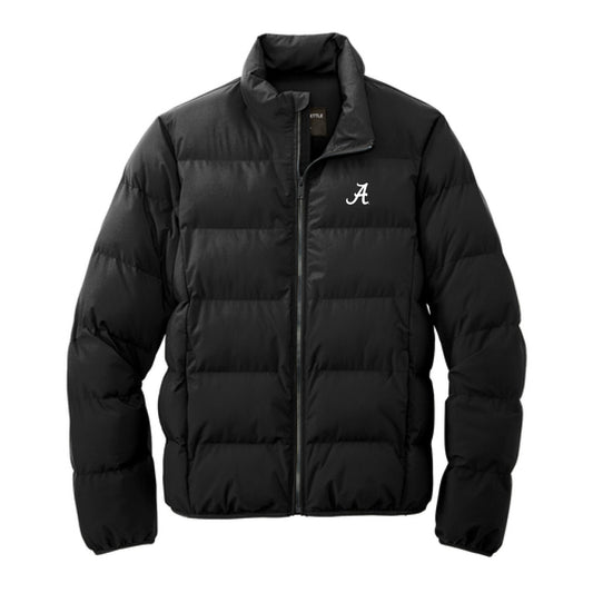 The Alabama A Logo | Embroidered Deep Black Puffer Jacket