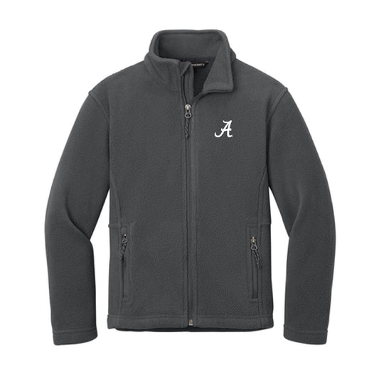 The Alabama A Logo | Embroidered Youth Iron Grey Fleece Jacket