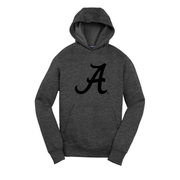 The A Script Logo | Youth Graphite Heather Hoodie