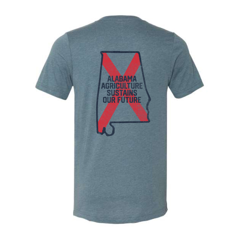 The Alabama Agriculture Flag | Heather Slate V-Neck Tee