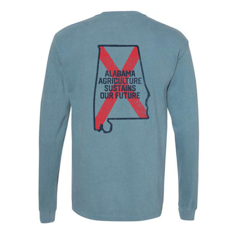 The Alabama Agriculture Flag | Ice Blue Long Sleeve Tee