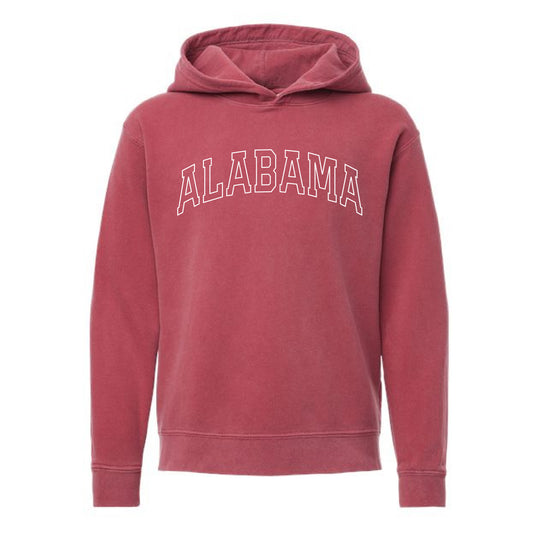 The Alabama Arch Outline | Youth Crimson Hoodie