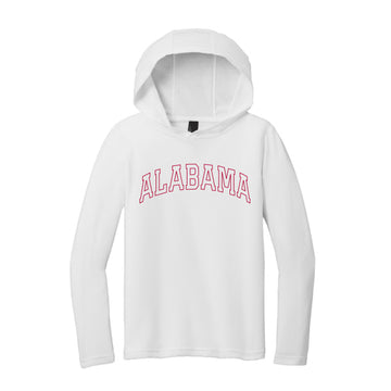The Alabama Arch Outline | Youth White Hoodie