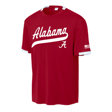 The Alabama Baseball Script | Youth Deep Red/ White Tee